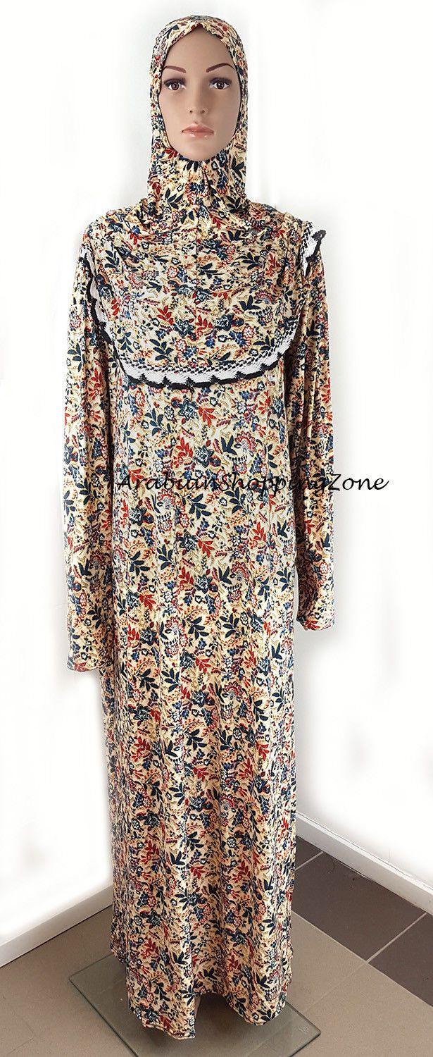 Muslim Islamic Galabeya Isdal Kaftan Gilbab Prayers Izdal Abaya Hijab Dress Eid - Arabian Shopping Zone