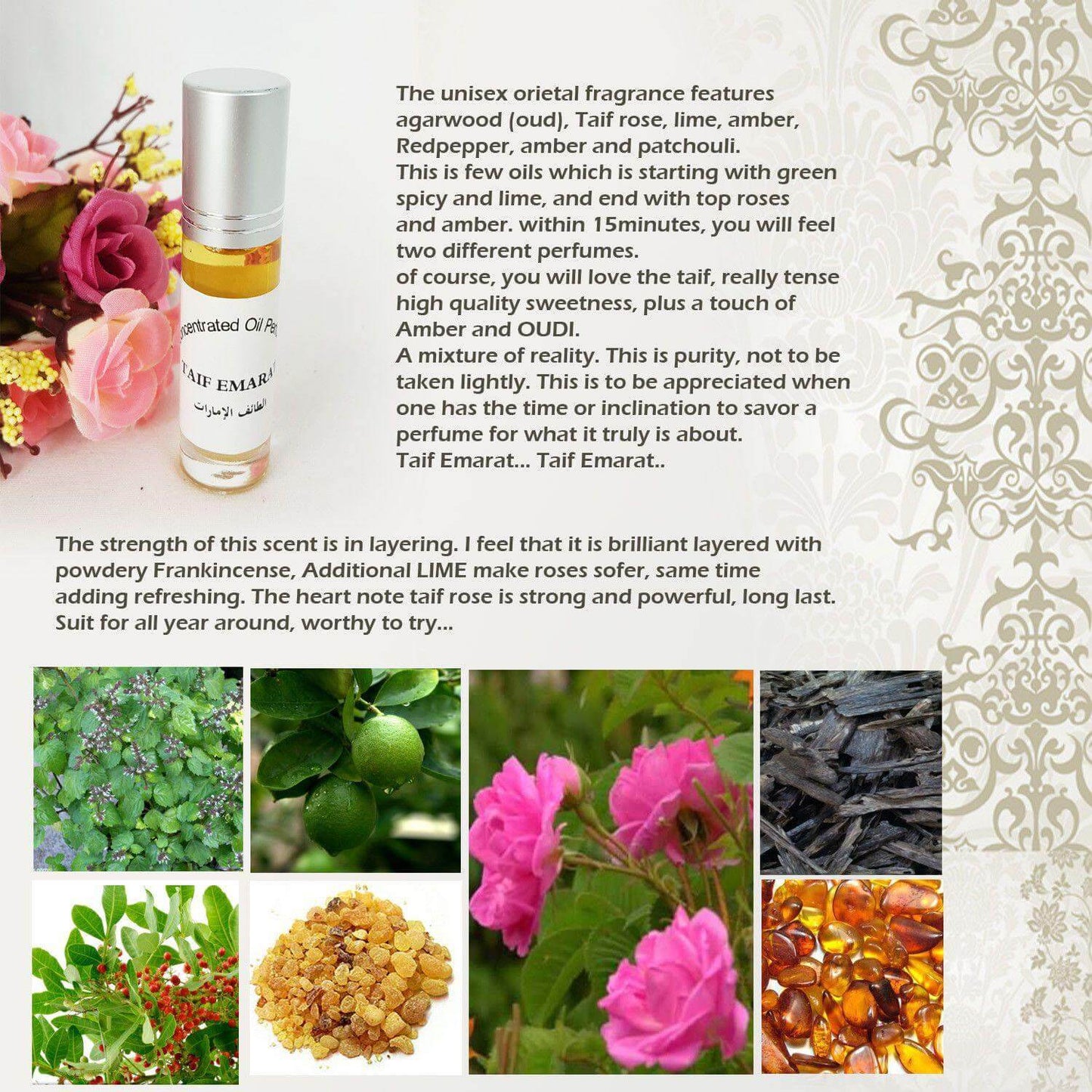 Taif Emarat 6ml Grade A Concentrated Perfume Oil Attar Parfüm Parfum Parfümöl - Arabian Shopping Zone