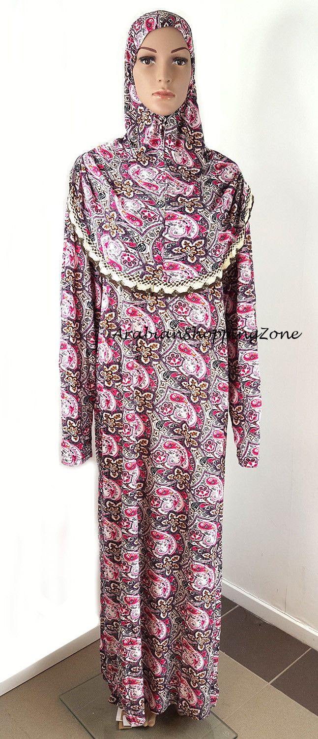 Muslim Islamic Galabeya Isdal Kaftan Gilbab Prayers Izdal Abaya Hijab Dress Eid - Arabian Shopping Zone