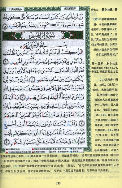 Corán Tajweed con significados (traducción al chino) 24 x 17 cm