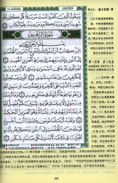 Tajweed Quran With Meanings Translation in Chinese 10"(24*17cm)