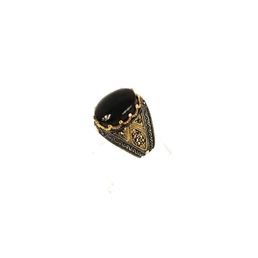 Anillo yemení de ágata genuina de plata 925 para hombre, raro, MFH230003