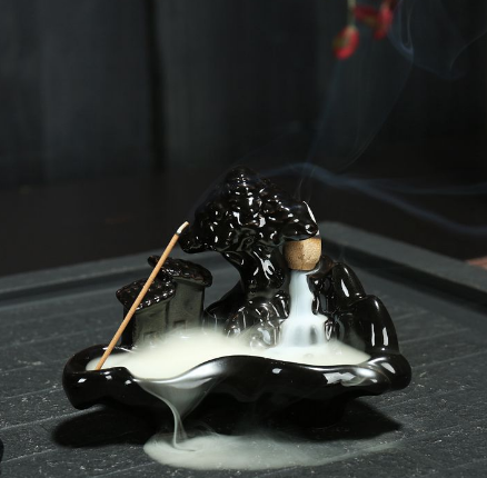 Ceramic Back-Flow Incense Burner Cone/Stick 4"