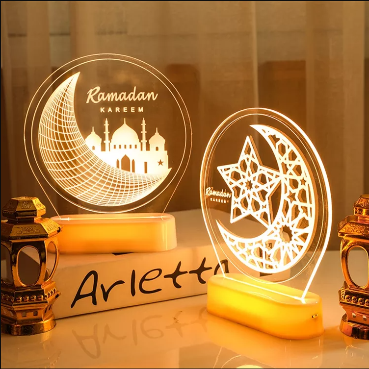 Lámpara decorativa 3D de 6 pulgadas para el Festival Eid