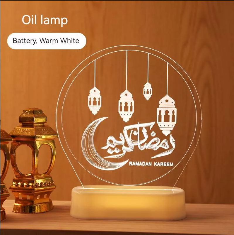 Lámpara decorativa 3D de 6 pulgadas para el Festival Eid