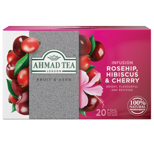 Ahmad Herbal Tea. Rosehip, Hibiscus and cherry 20 teabags