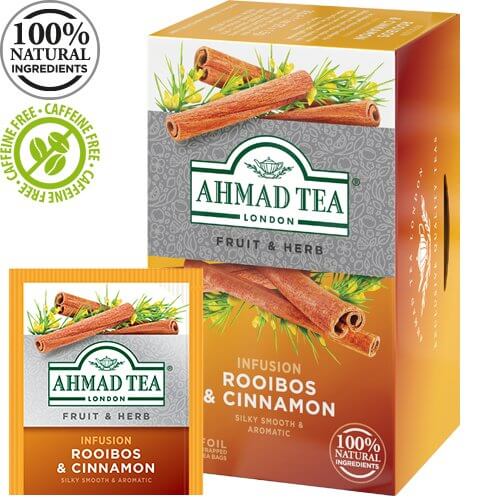 Infusión Ahmad de Rooibos y Canela (20 bolsitas)