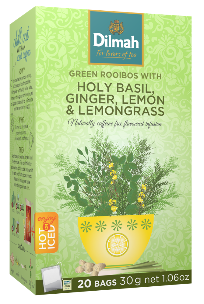 Dilmah Tulsi Ginger Lemongrass Rooibos, 20 Teabags