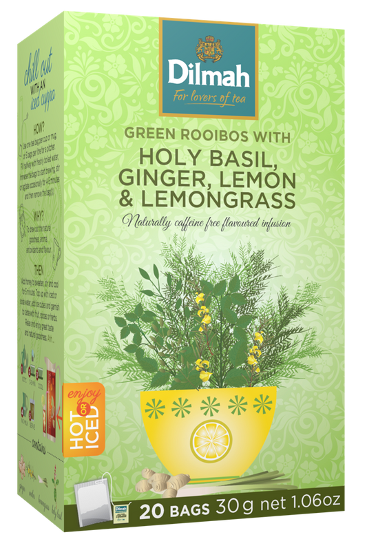 Dilmah Tulsi Ginger Lemongrass Rooibos, 20 Teabags