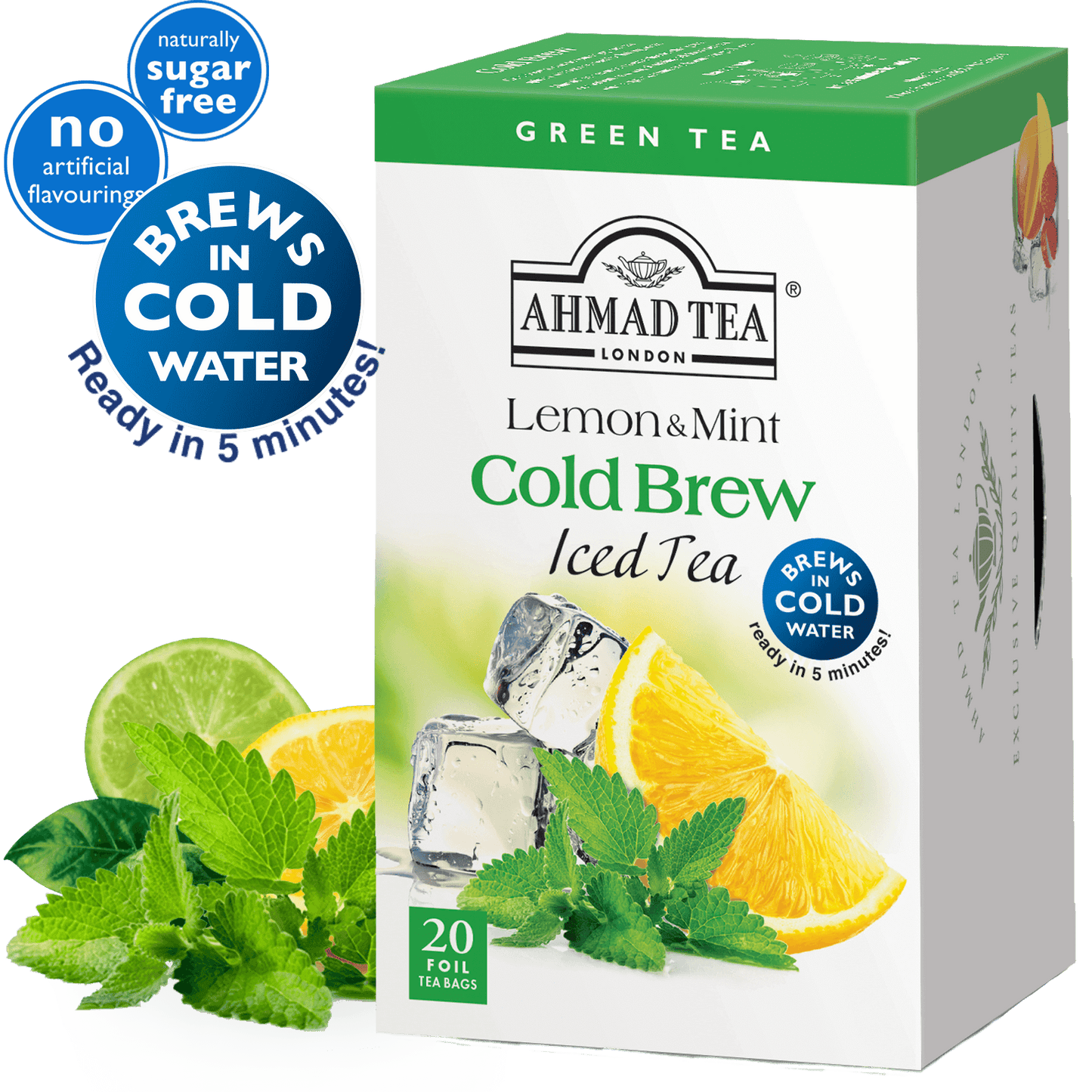 Ahmad Cold Brew. Green. Lemon & Mint. 20 teabags