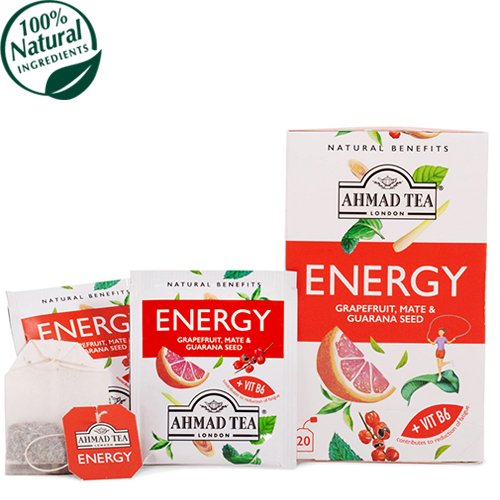 Ahmad Grapefruit, Mate & Guarana Seed "Energy" Infusion 20 teabags