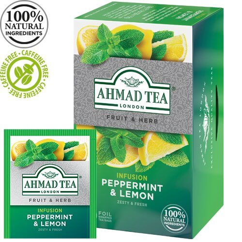 Té de hierbas Ahmad. Menta y limón (20 bolsitas)