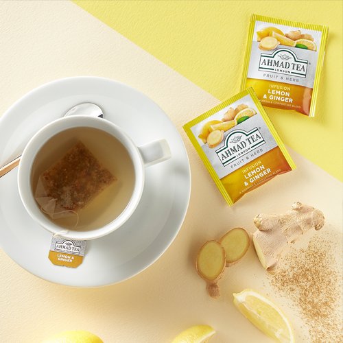 Ahmad Herbal Tea. Lemon & Ginger infusion 20 teabags