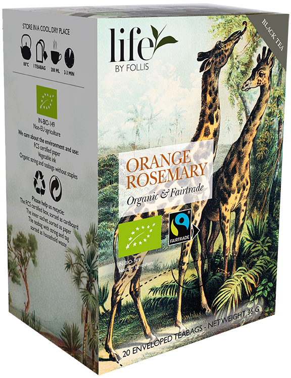 Orange Rosemary Black tea Life by Follis 20 Teabags