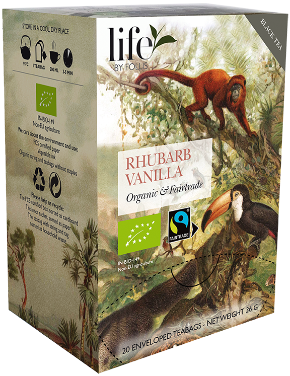 Rhubarb vanilla Black tea Life by Follis 20 Teabags