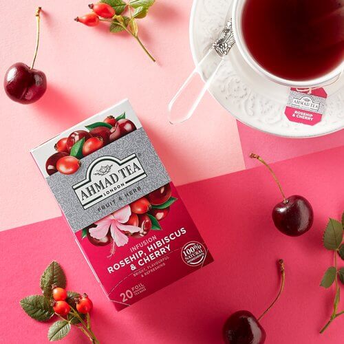 Infusión Ahmad de rosa mosqueta, hibisco y cereza (20 bolsitas)