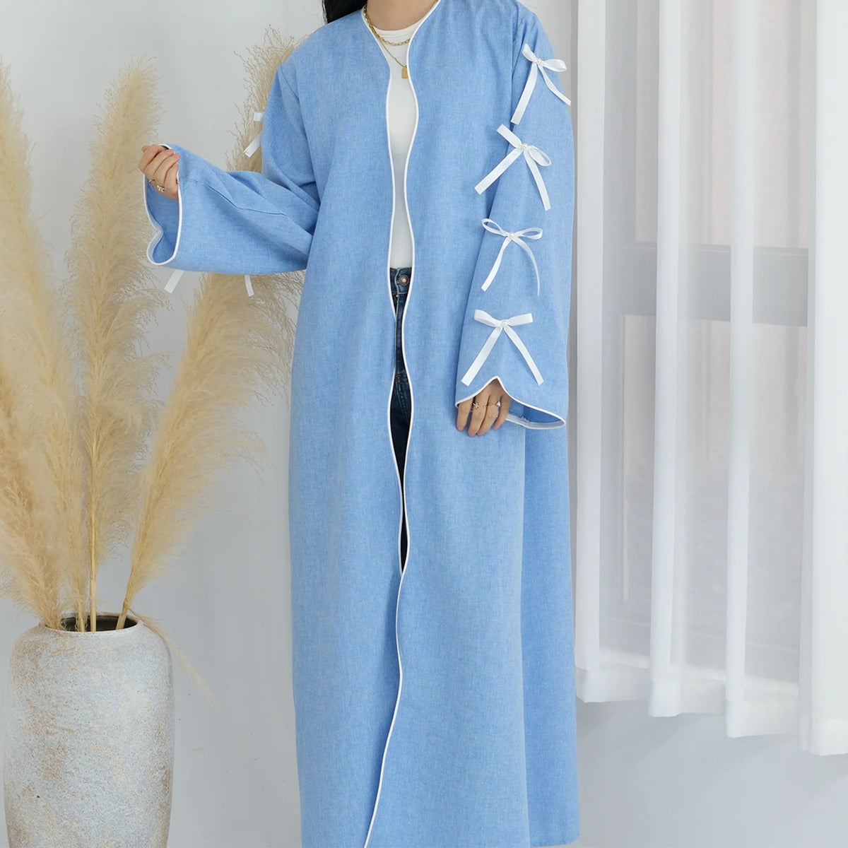 Ramadan Robe Ramadan Arab Long Robe Abaya for Women Party Dresses Bow Jalabiya Moro ...