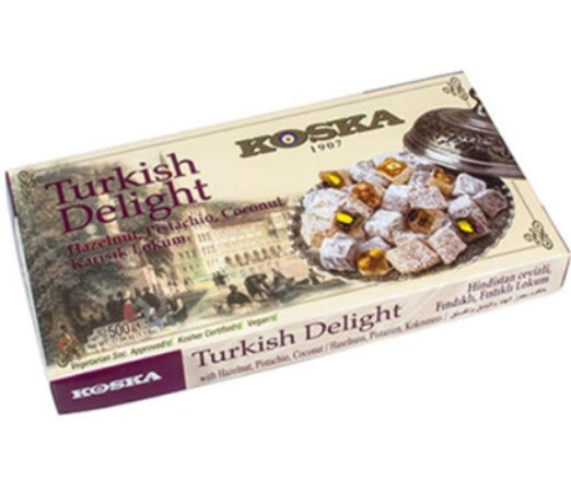 Turkish Delight Lokum Hazelnut & Pistachio Coconut Coating 500g