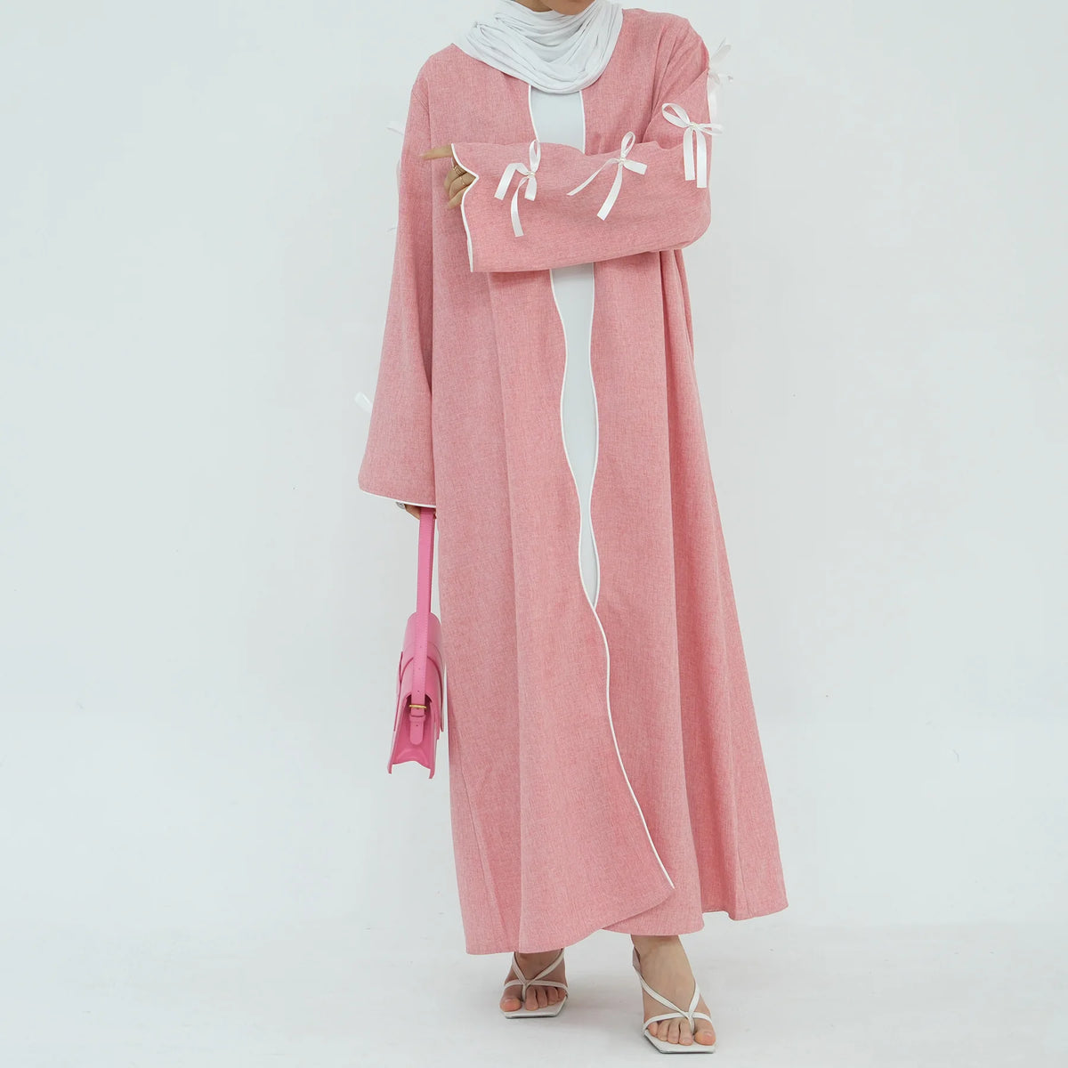 Ramadan Robe Ramadan Arab Long Robe Abaya for Women Party Dresses Bow Jalabiya Moro ...