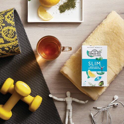 Infusión de té verde Ahmad Limón, Mate y Matcha "Slim" (20 bolsitas)