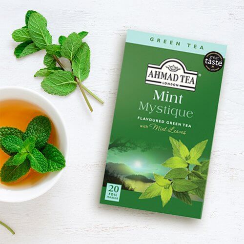 Té Verde Clásico Ahmad. Menta Mística, 20 bolsitas