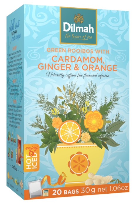 Dilmah Green Rooibos Cardamom Ginger Orange 20 Teabags