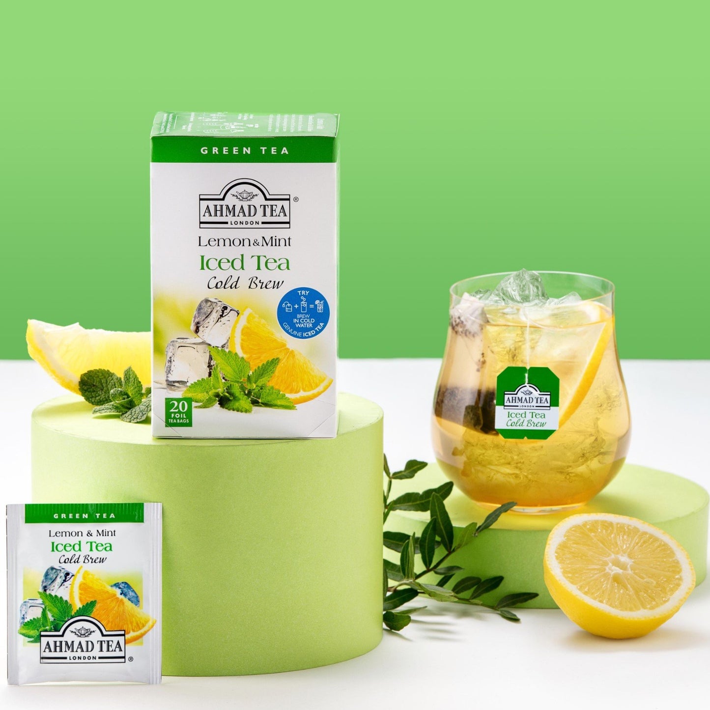 Ahmad Cold Brew. Green. Lemon & Mint. 20 teabags
