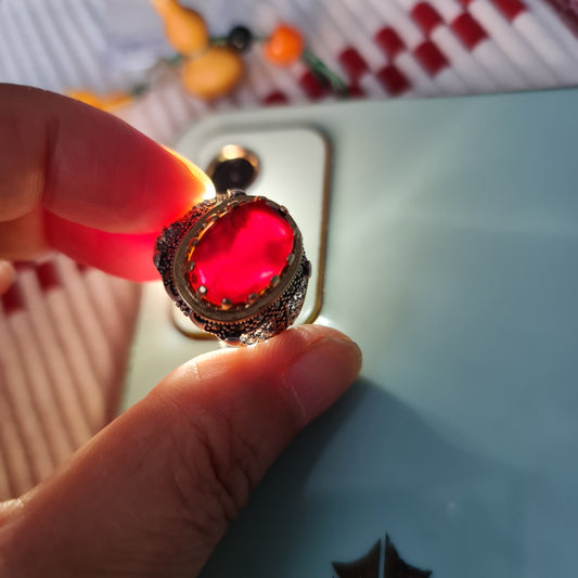 Yemeni Rare Genuine Agate 925 Silver Men's Ring DR03262
