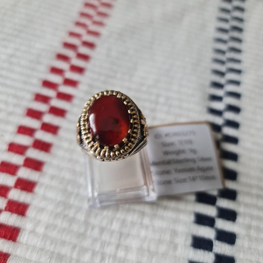 Yemeni Rare Genuine Agate 925 Silver Men's Ring DR03275