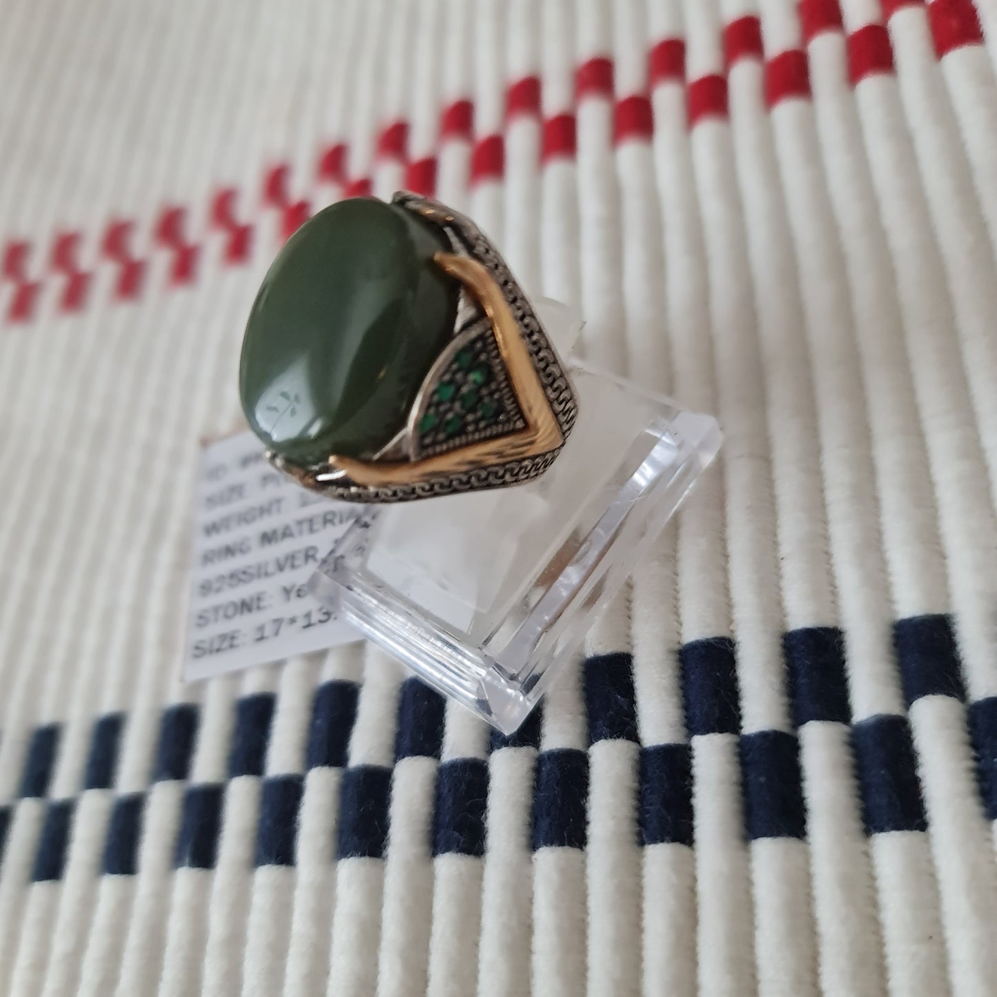 Yemeni Rare Genuine Agate 925 Silver Men's Ring KHH230622