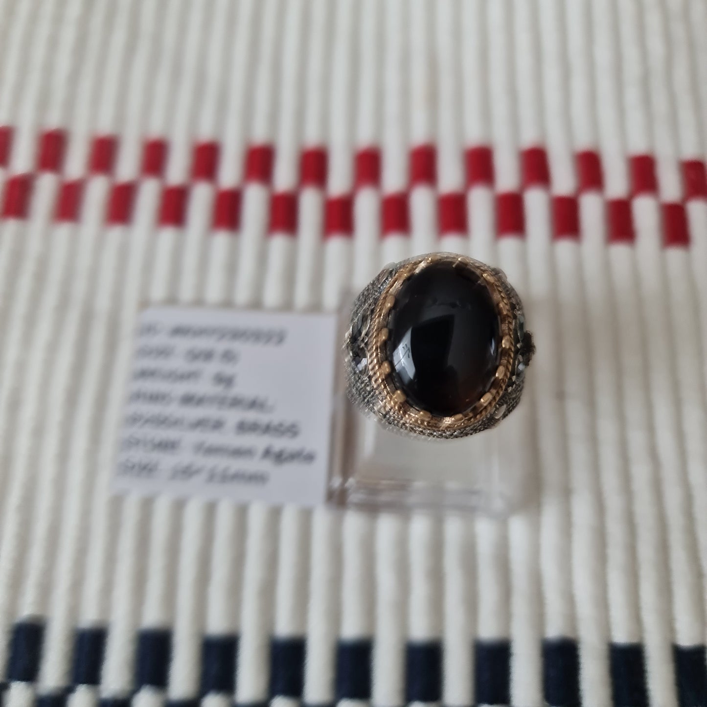 Yemeni Rare Genuine Agate 925 Silver Men's Ring KHY230322