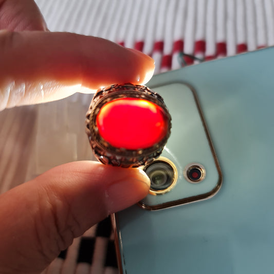 Yemeni Rare Genuine Agate 925 Silver Men's Ring DR03364