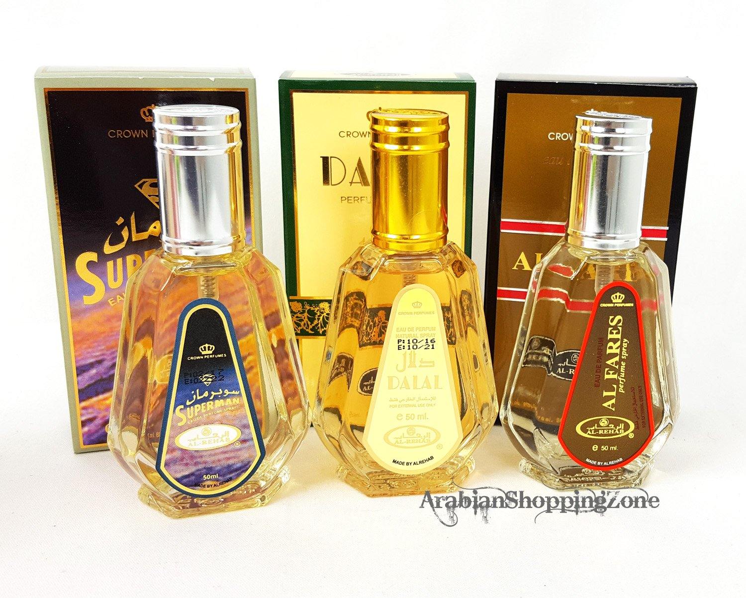 Al Rehab 50ml Eau De Perfume Alfare/Dala/SuperMan/Full/Romatic/Lord - Arabian Shopping Zone
