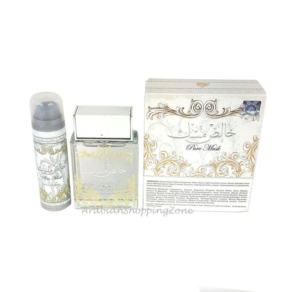 Pure Musk Unisex 100ml EDP + Deodorant by Lattafa Perfumes - Arabian Shopping Zone