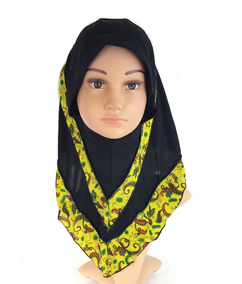 Crystal Hemp Kids Toddler Children Islamic Hijab Islamic Scarf Shawls -0102 - Arabian Shopping Zone