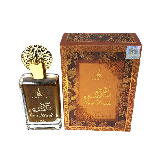 Oud Hindi Unisex Spray Perfume 100ml EDP by Khalis Perfumes - Arabian Shopping Zone
