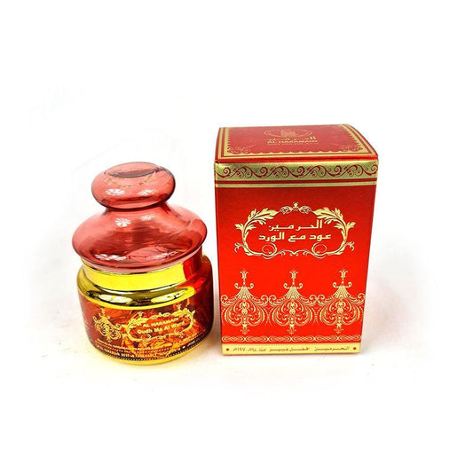 AL Haramain Oudh Ma Al Ward Bakhoor 50g - Arabian Shopping Zone