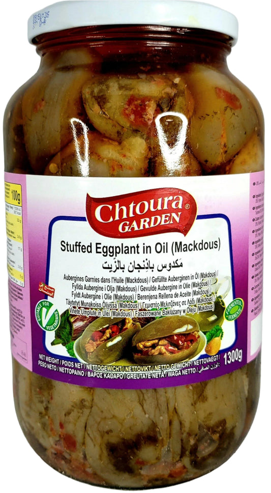 Chtoura Garden Stuffed Eggplant in Oil (Makdous) 1300g - Arabian Shopping Zone