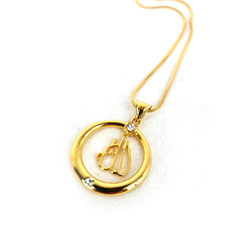 slamic Allah Name Pendant Necklace For Women Gold Color