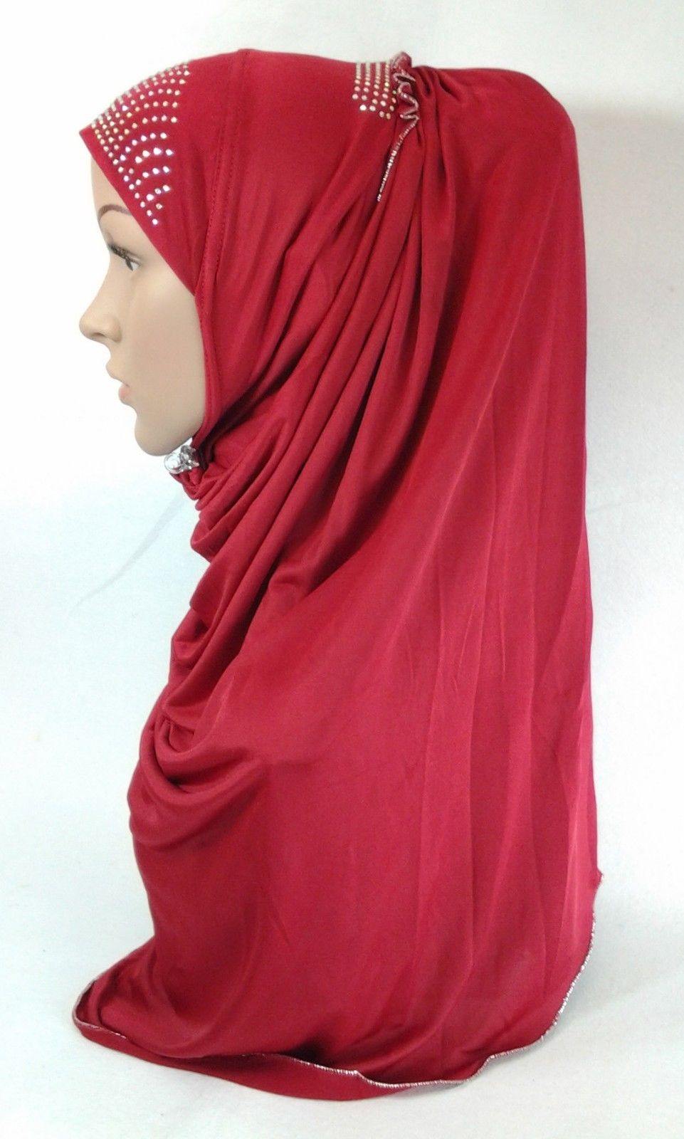 Pull-on Easy Muslim Hijab Fashion Islamic Scarf Viscose Ice Silk MLl061 - Arabian Shopping Zone