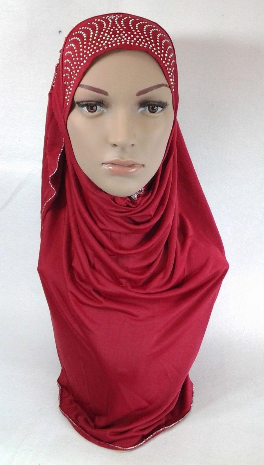 Pull-on Easy Muslim Hijab Fashion Islamic Scarf Viscose Ice Silk MLl061 - Arabian Shopping Zone