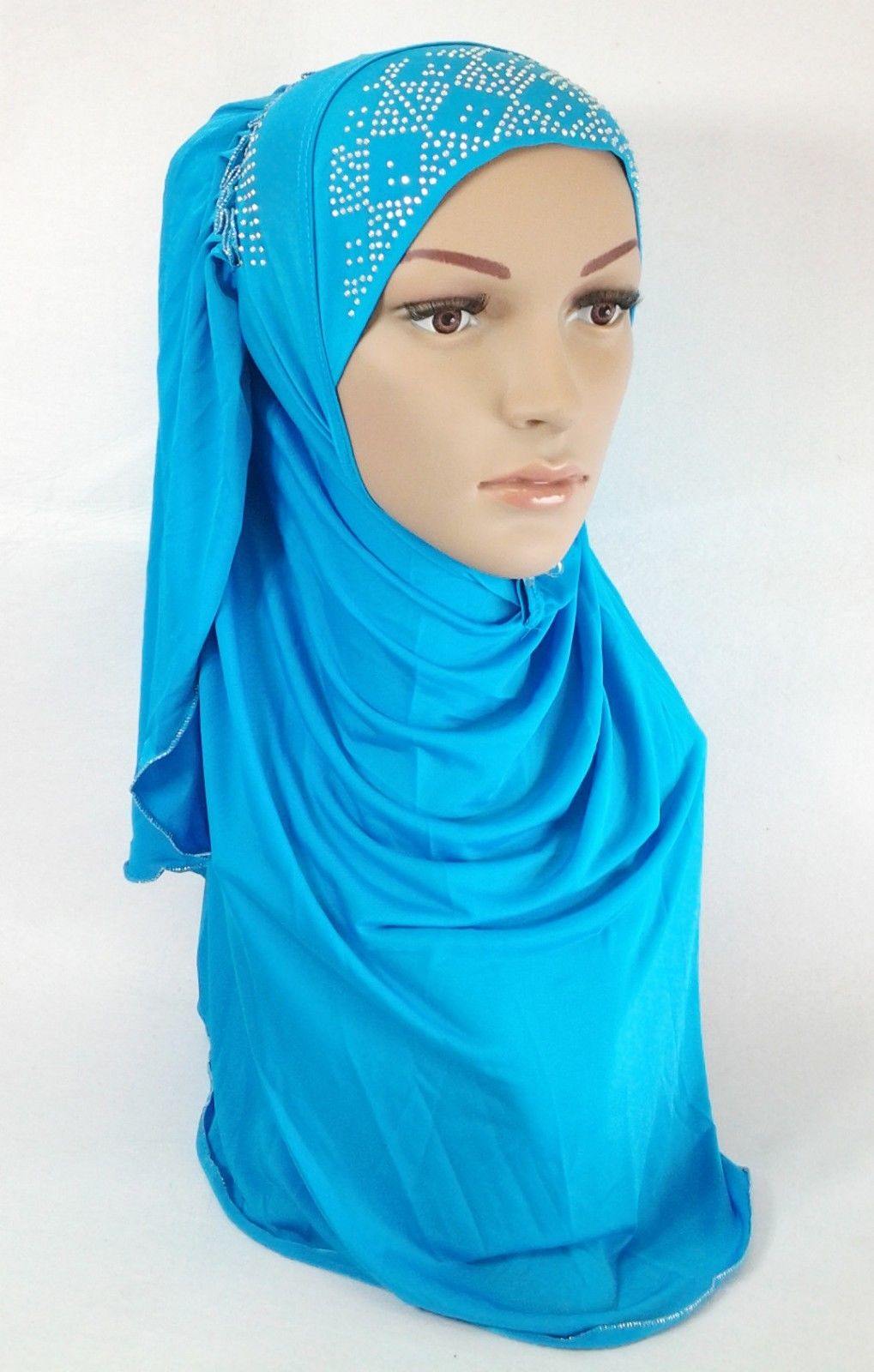 Pull-on Easy Muslim Hijab Fashion Islamic Scarf Viscose Ice Silk MLl061 - Arabian Shopping Zone