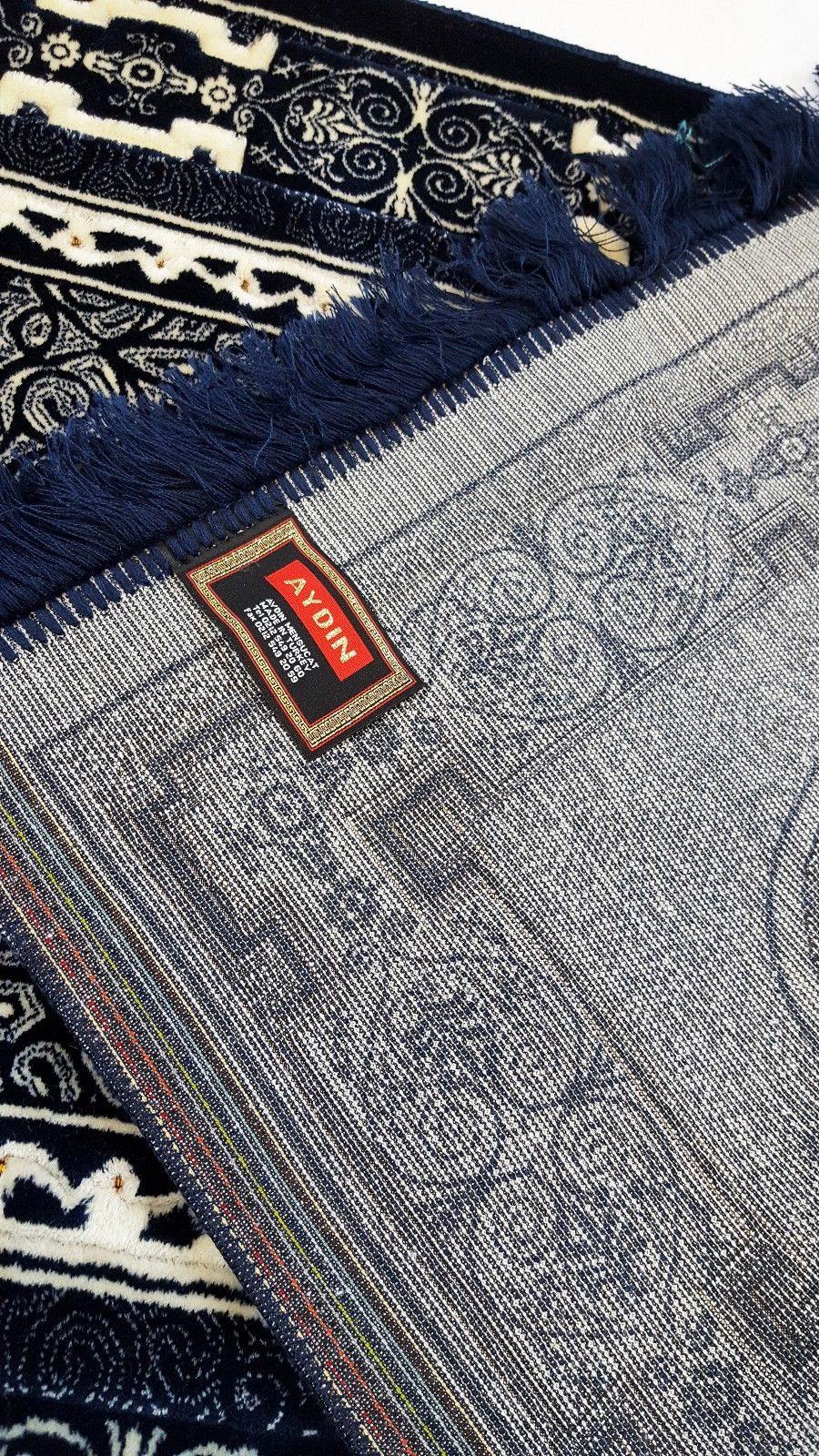 Turkish Luxury Velvet Islamic Prayer Rug Namaz Carpet 110x70cm 800g (1.8lbs) - Arabian Shopping Zone
