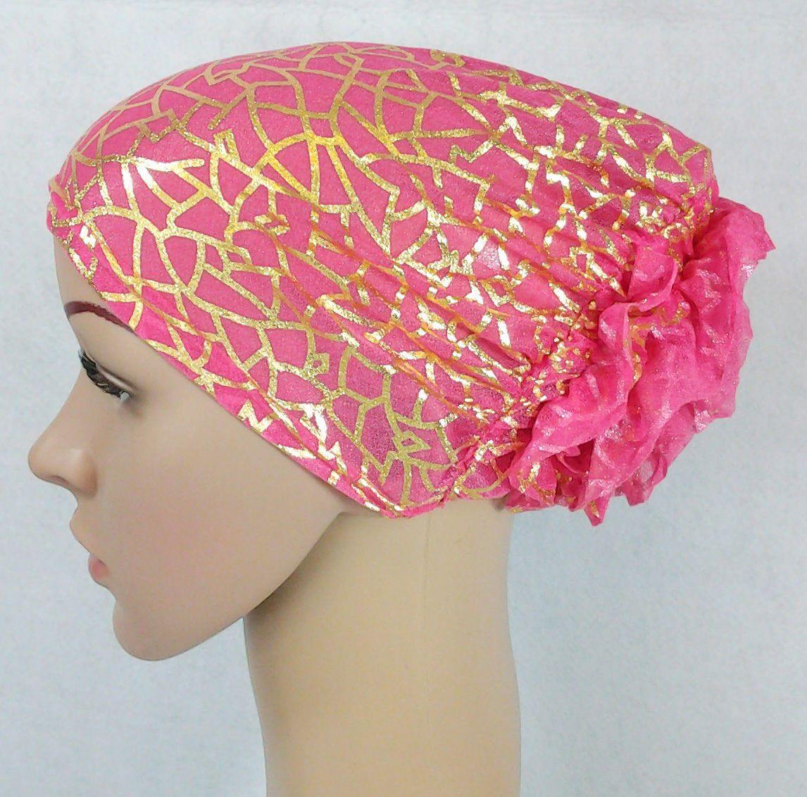 Gauze Gilt-Print UnderHijab Muslim Inner Hijab Caps Hair loss Underscarf - Arabian Shopping Zone