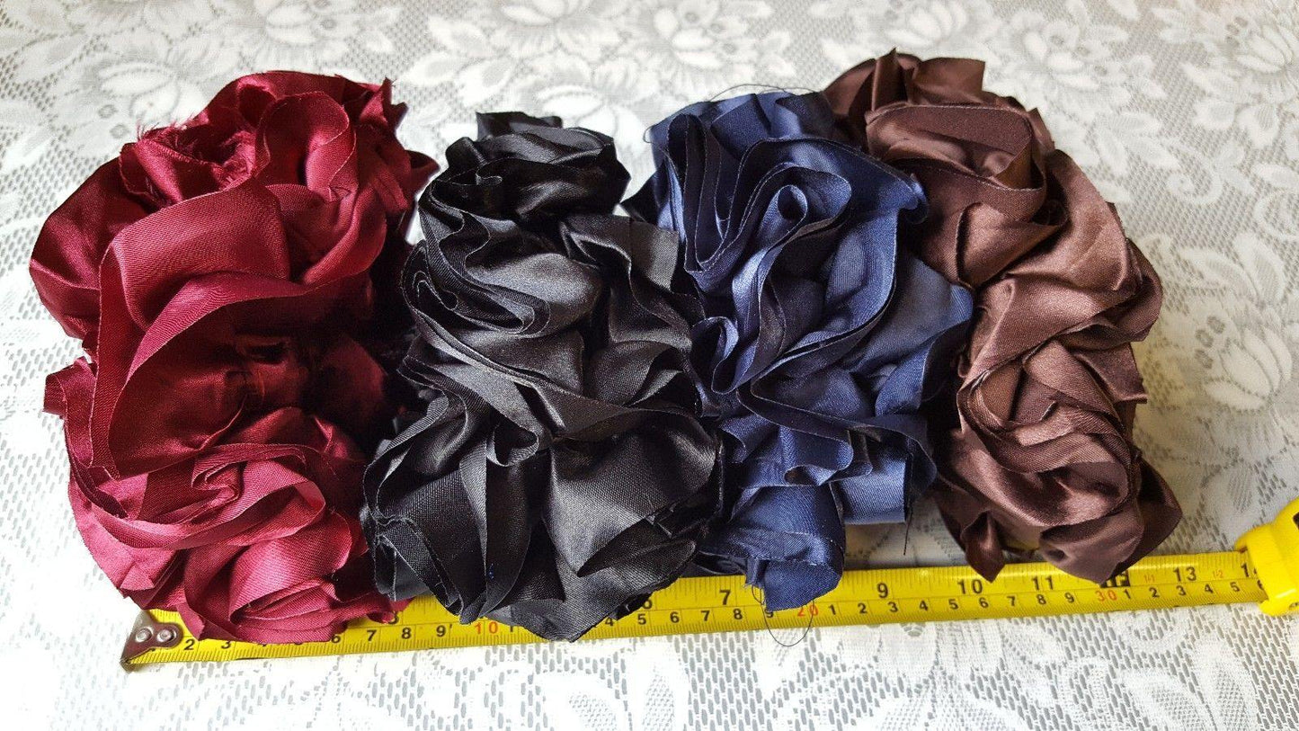 Khaleeji Volumizer Shiny Scrunchie Large Maxi Flower Hair Tie Bun Scarf - Arabian Shopping Zone