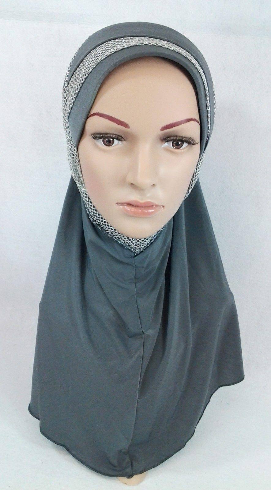 High Quality Viscose Lycra Lace Muslim Hijab Islamic Scarf Shawls Slip-on - Arabian Shopping Zone