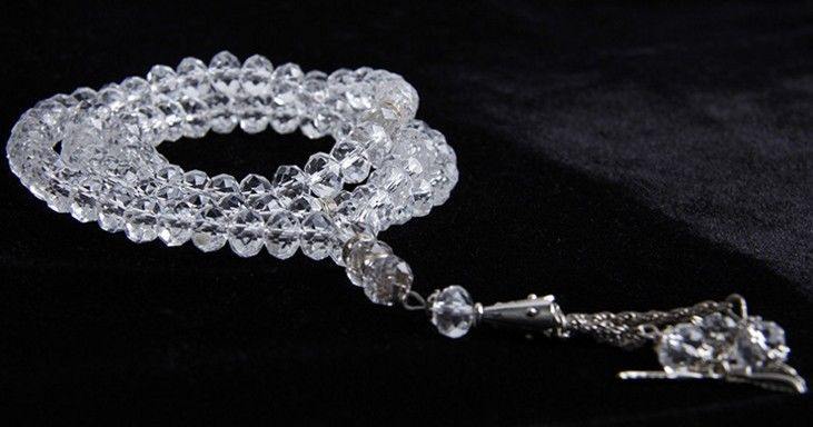 8mm Crystal Muslim Prayer Beads 99  Masbaha - Arabian Shopping Zone