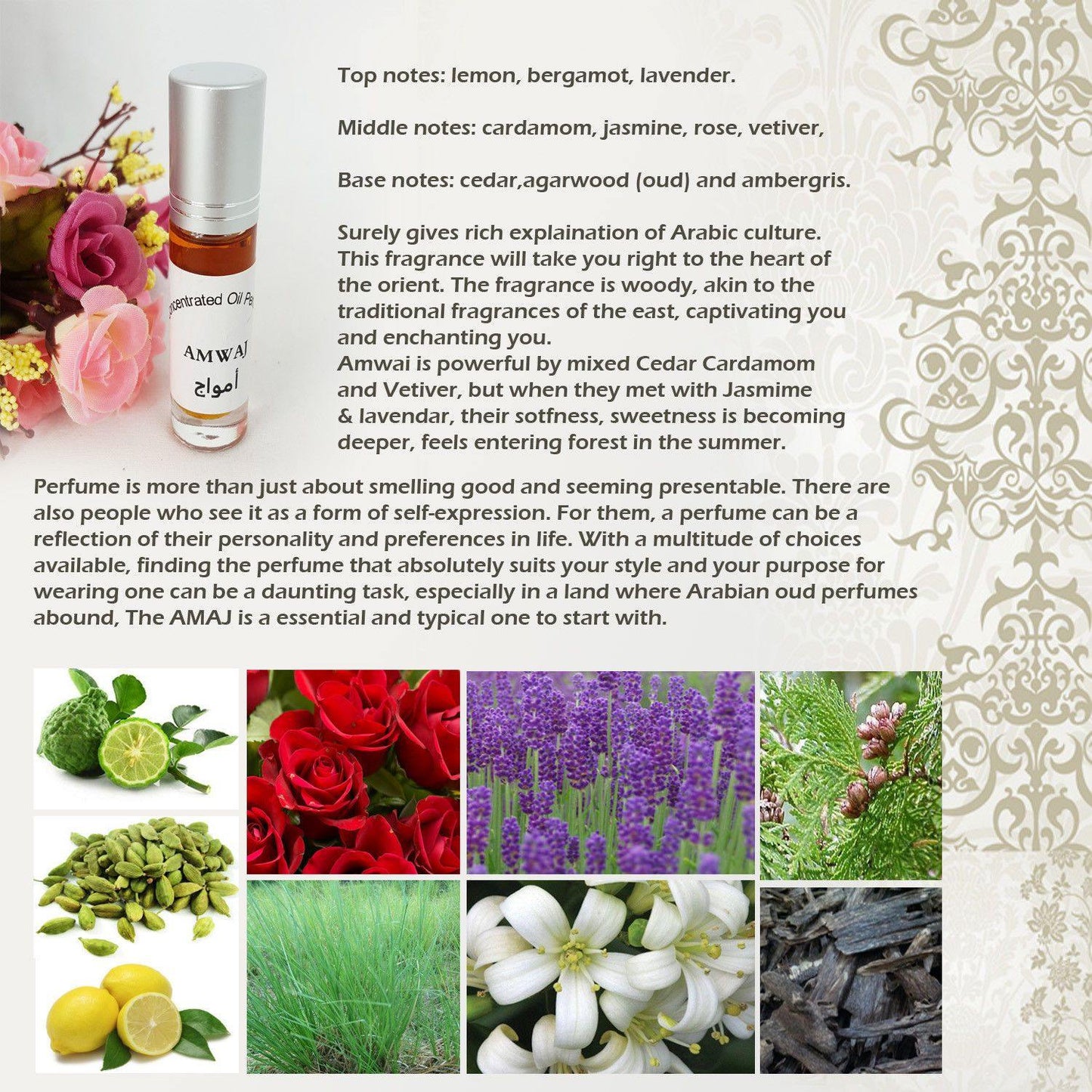 AMWAJ 6ml Grade A Concentrated Perfume Oil Attar Parfüm Parfum Parfümöl - Islamic Shop