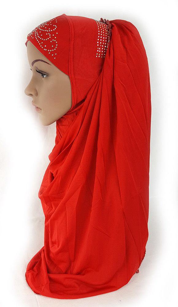 Pull-on Easy Muslim Hijab Fashion Islamic Scarf Viscose Ice Silk MLl061 - Arabian Shopping Zone