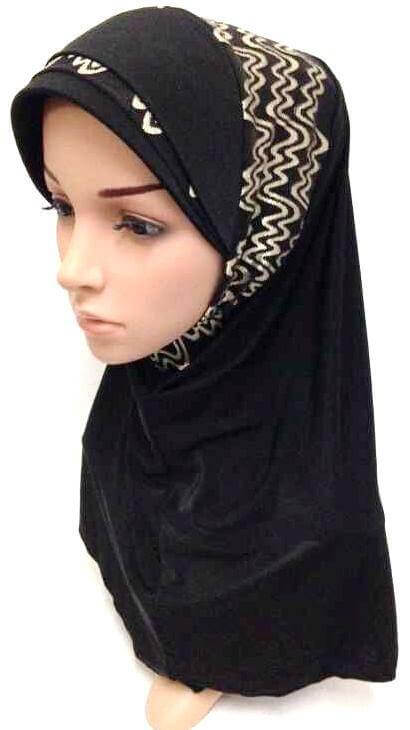 Viscose Ice Silk Lace Black Muslim Hijab Islamic Scarf Shawls - Arabian Shopping Zone